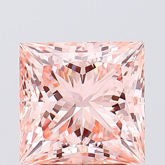 Lab-Grown Princess Diamond - 2.71 Carats, Fancy Intense Pink Color, VS1 Clarity - Certified by IGI - Report Number: LG655454141