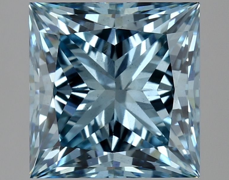 Lab-Grown Princess Diamond - 2.98 Carats, Fancy Vivid Blue Color, VS2 Clarity - Certified by IGI - Report Number: LG634441453