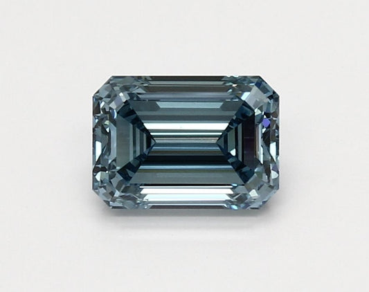 Lab-Grown Emerald Diamond - 1.51 Carats, Fancy Vivid Blue Color, VVS2 Clarity - Certified by IGI - Report Number: LG557224091