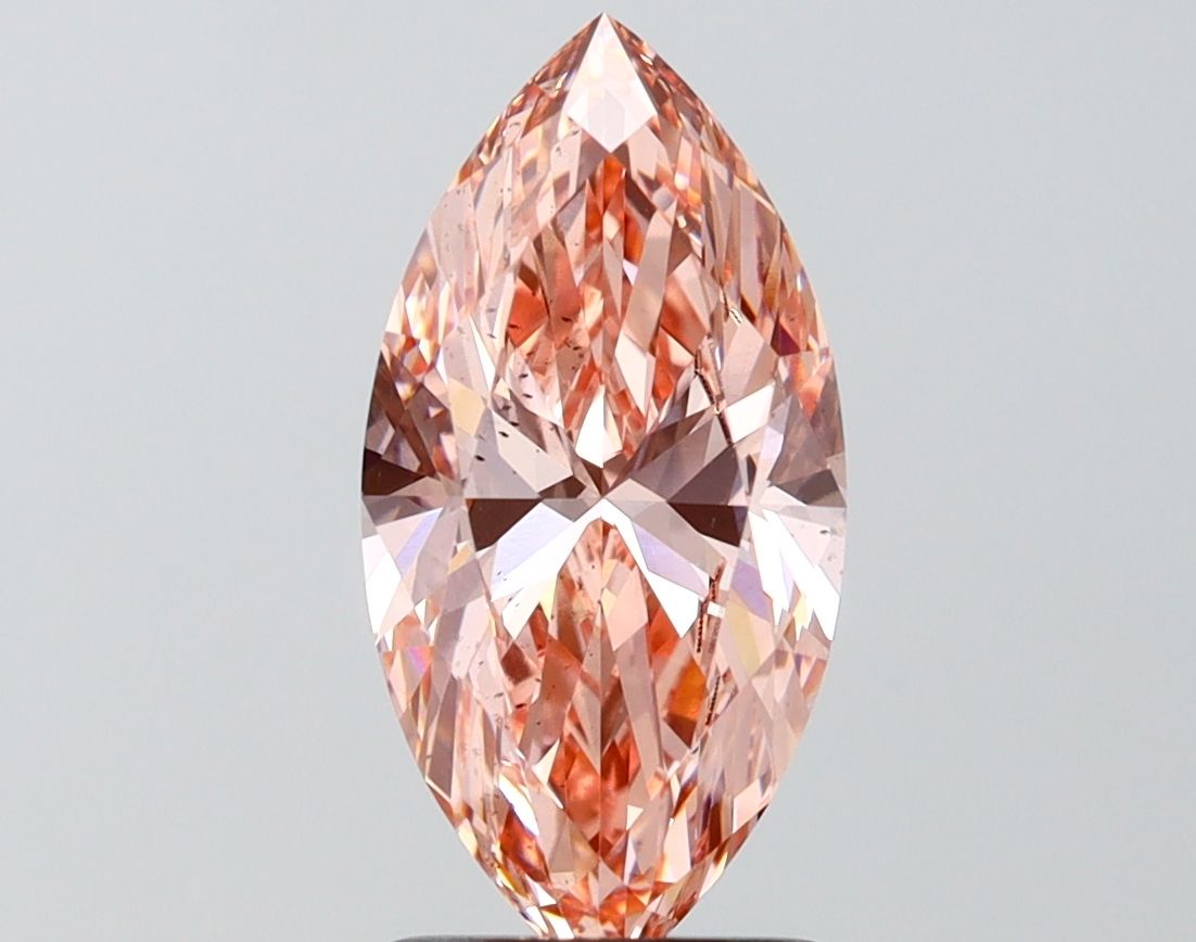 Lab-Grown Marquise Diamond - 2.04 Carats, Fancy Intense Pink Color, VS2 Clarity - Certified by IGI - Report Number: LG689558380