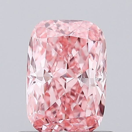 Lab-Grown Cushion Diamond - 0.68 Carats, Fancy Vivid Pink Color, SI1 Clarity - Certified by IGI - Report Number: LG684512130