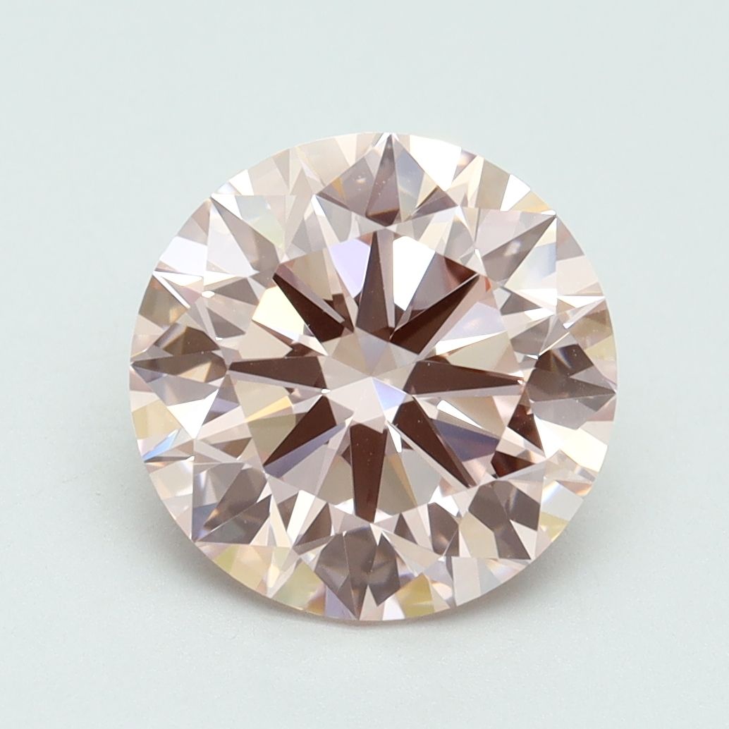 Lab-Grown Round Diamond - 3.09 Carats, Fancy Intense Pink Color, VVS2 Clarity - Certified by IGI - Report Number: LG616416814
