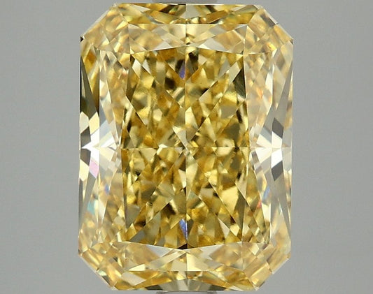 Lab-Grown Radiant Diamond - 4.1 Carats, Fancy Vivid Yellow Color, VVS2 Clarity - Certified by IGI - Report Number: LG662416077