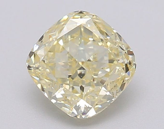 Lab-Grown Cushion Diamond - 1.02 Carats, Fancy Yellow Color, VS1 Clarity - Certified by IGI - Report Number: LG608377091