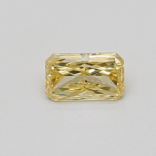 Lab-Grown Radiant Diamond - 0.32 Carats, Fancy Vivid Yellow Color, VS2 Clarity - Certified by IGI - Report Number: LG649438213