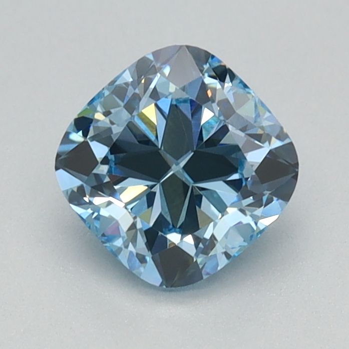 Lab-Grown Cushion Diamond - 0.86 Carats, Fancy Intense Blue Color, VVS2 Clarity - Certified by IGI - Report Number: LG626424801
