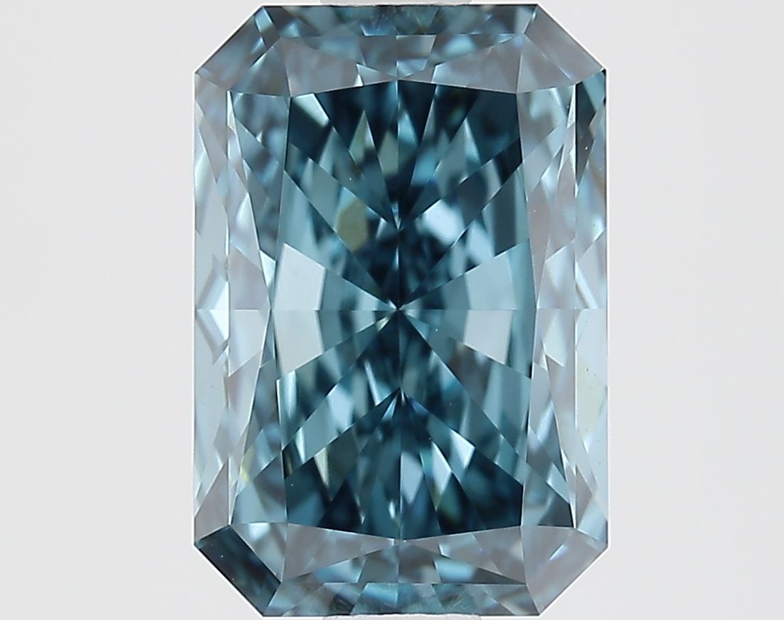 Lab-Grown Radiant Diamond - 1.53 Carats, Fancy Vivid Blue Color, VVS2 Clarity - Certified by IGI - Report Number: LG681516379