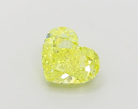 Lab-Grown Heart Diamond - 1.26 Carats, Fancy Vivid Yellow Color, VVS2 Clarity - Certified by IGI - Report Number: LG660440329