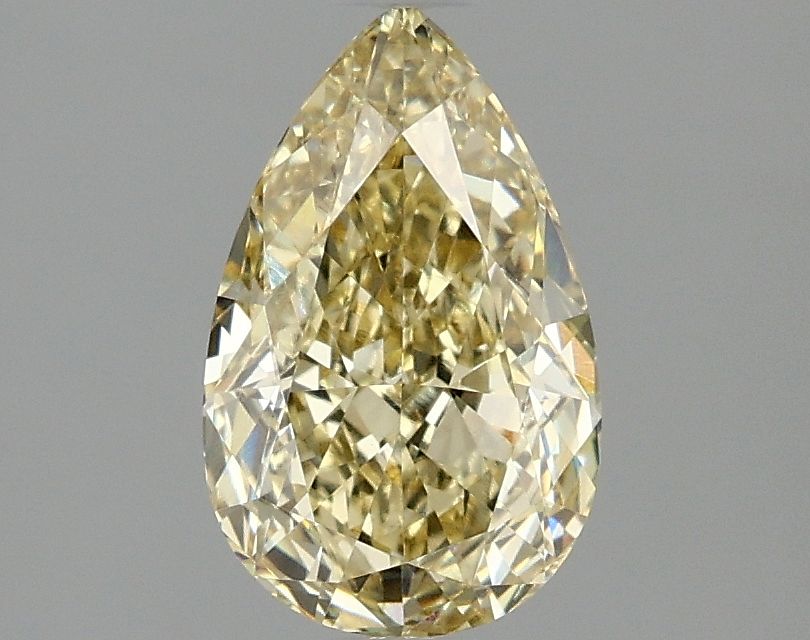 Lab-Grown Pear Diamond - 1.56 Carats, Fancy Yellow Color, VVS2 Clarity - Certified by IGI - Report Number: LG663405743