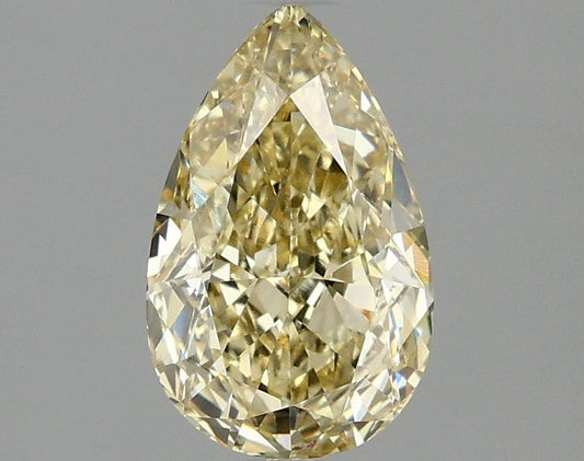 Lab-Grown Pear Diamond - 1.56 Carats, Fancy Yellow Color, VVS2 Clarity - Certified by IGI - Report Number: LG663405743