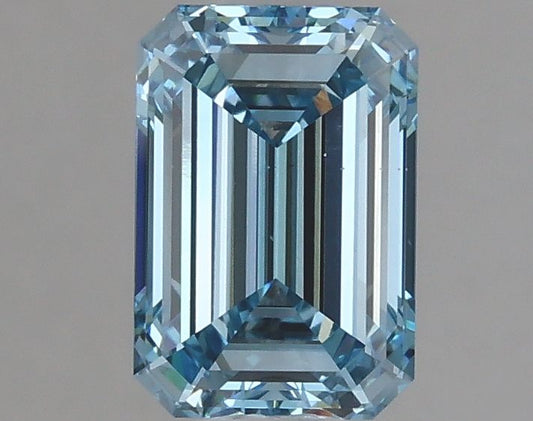 Lab-Grown Emerald Diamond - 1.18 Carats, Fancy Vivid Blue Color, VS1 Clarity - Certified by IGI - Report Number: LG633474300