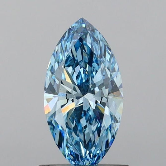 Lab-Grown Marquise Diamond - 1.0 Carats, Fancy Vivid Blue Color, VS1 Clarity - Certified by IGI - Report Number: LG644464959