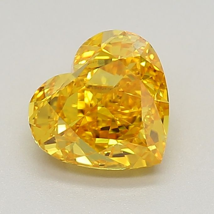 Lab-Grown Heart Diamond - 1.06 Carats, Fancy Vivid Yellow Color, VS1 Clarity - Certified by IGI - Report Number: 632472001