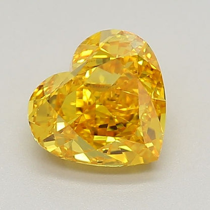 Lab-Grown Heart Diamond - 1.06 Carats, Fancy Vivid Yellow Color, VS1 Clarity - Certified by IGI - Report Number: 632472001