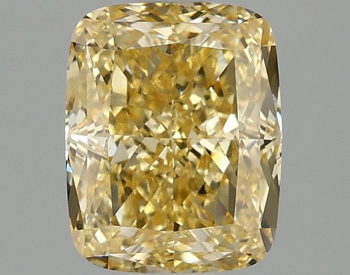 Lab-Grown Cushion Diamond - 2.07 Carats, Fancy Intense Yellow Color, VS1 Clarity - Certified by IGI - Report Number: LG675526600