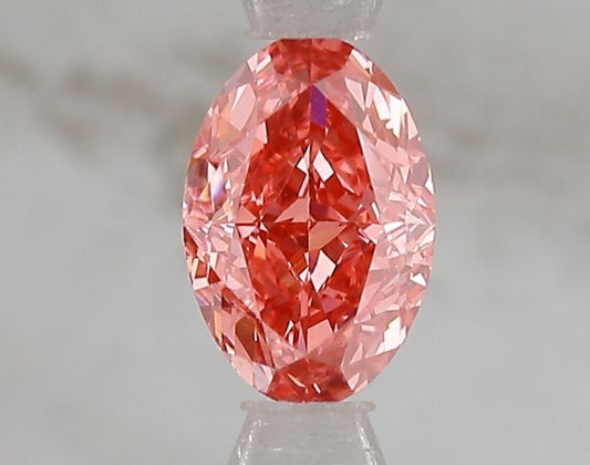 Lab-Grown Oval Diamond - 1.02 Carats, Fancy Vivid Pink Color, VVS2 Clarity - Certified by IGI - Report Number: LG671493195