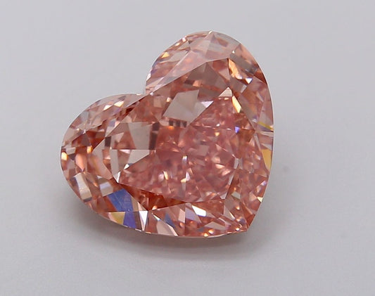 Lab-Grown Heart Diamond - 4.93 Carats, Fancy Intense Brown Pink Color, VS1 Clarity - Certified by IGI - Report Number: LG630458219