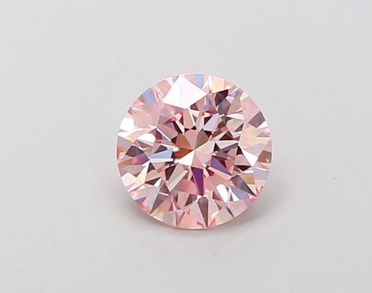 Lab-Grown Round Diamond - 0.86 Carats, Fancy Intense Pink Color, VS1 Clarity - Certified by IGI - Report Number: LG666403446