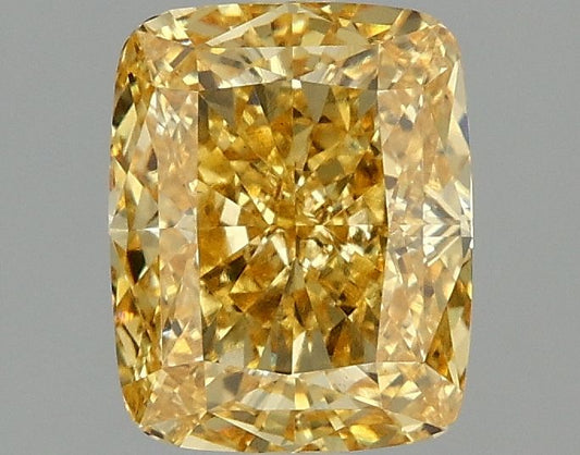 Lab-Grown Cushion Diamond - 2.08 Carats, Fancy Vivid Yellow Color, VS1 Clarity - Certified by IGI - Report Number: LG674554670