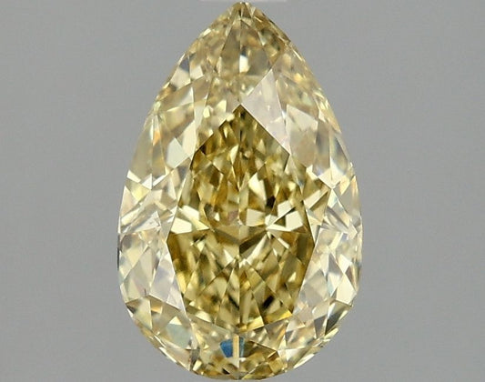Lab-Grown Pear Diamond - 1.55 Carats, Fancy Intense Yellow Color, VVS2 Clarity - Certified by IGI - Report Number: LG660417957