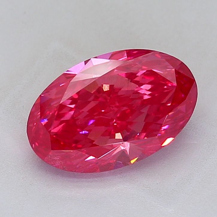 Lab-Grown Oval Diamond - 4.83 Carats, Fancy Vivid Pink Color, VS2 Clarity - Certified by IGI - Report Number: LG680560354