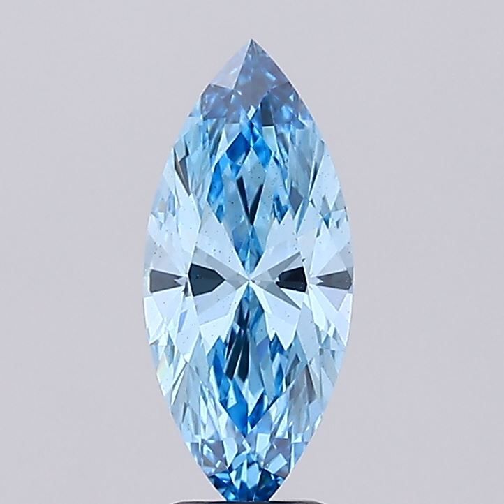 Lab-Grown Marquise Diamond - 2.0 Carats, Fancy Vivid Blue Color, VS2 Clarity - Certified by IGI - Report Number: LG689507052