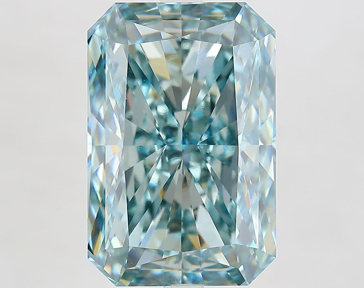 Radiant 9.09ct Fancy Vivid Green Blue VS1 - Cut • IGI • LG782691090