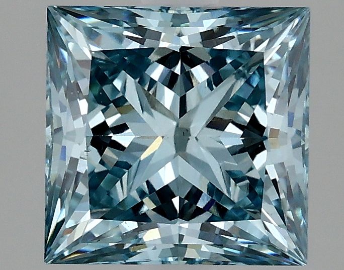Lab-Grown Princess Diamond - 2.56 Carats, Fancy Vivid Blue Color, VS1 Clarity - Certified by IGI - Report Number: LG635469953