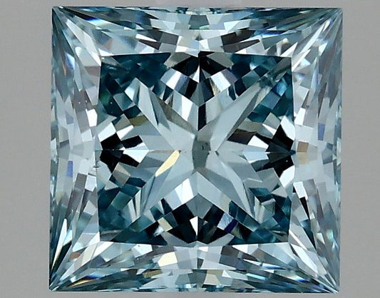 Lab-Grown Princess Diamond - 2.56 Carats, Fancy Vivid Blue Color, VS1 Clarity - Certified by IGI - Report Number: LG635469953