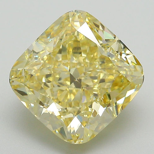 Lab-Grown Cushion Diamond - 6.12 Carats, Fancy Intense Yellow Color, VVS2 Clarity - Certified by IGI - Report Number: LG633494269