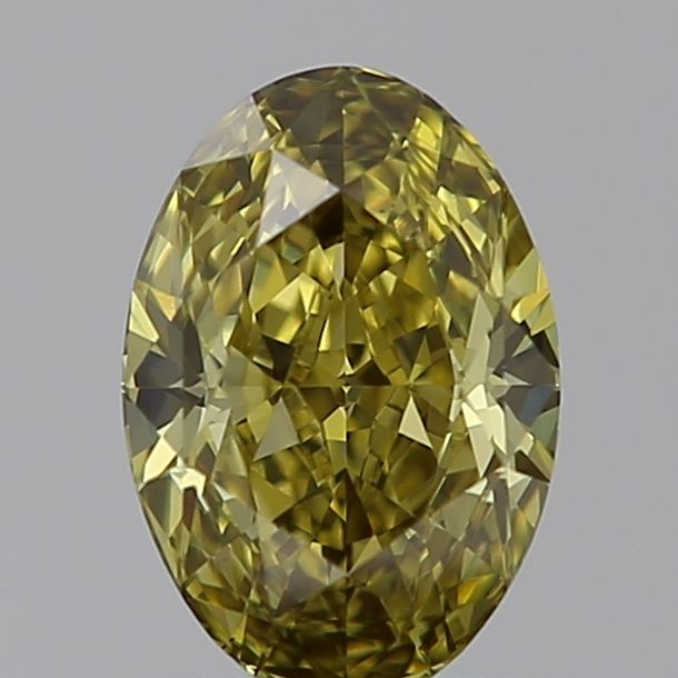Lab-Grown Oval Diamond - 0.69 Carats, Fancy Intense Yellow Color, VS1 Clarity - Certified by IGI - Report Number: LG600357960