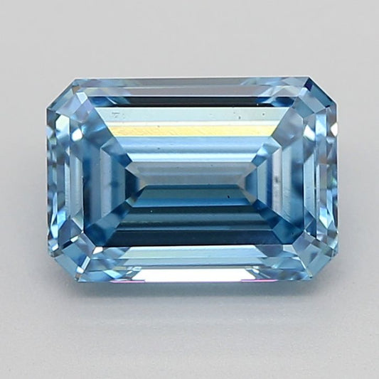 Lab-Grown Emerald Diamond - 1.03 Carats, Fancy Vivid Blue Color, VS2 Clarity - Certified by IGI - Report Number: LG613389749