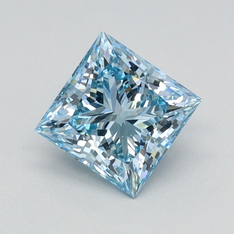 Lab-Grown Princess Diamond - 0.76 Carats, Fancy Intense Blue Color, VS2 Clarity - Certified by IGI - Report Number: LG626424783