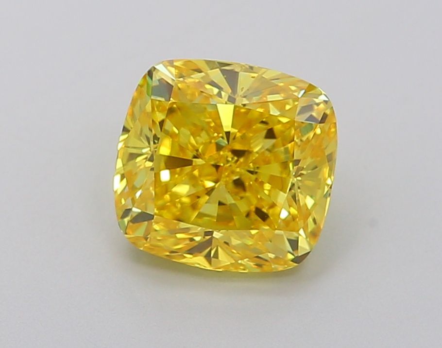 Lab-Grown Cushion Diamond - 2.04 Carats, Fancy Vivid Yellow Color, VVS2 Clarity - Certified by IGI - Report Number: LG633485489