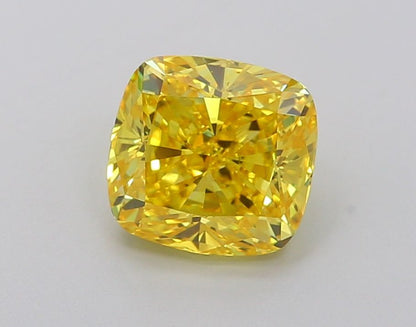 Lab-Grown Cushion Diamond - 2.04 Carats, Fancy Vivid Yellow Color, VVS2 Clarity - Certified by IGI - Report Number: LG633485489