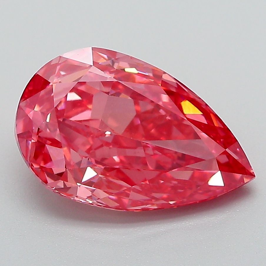 Lab-Grown Pear Diamond - 3.02 Carats, Fancy Vivid Pink Color, VVS2 Clarity - Certified by IGI - Report Number: LG662471705