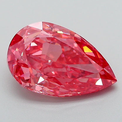 Lab-Grown Pear Diamond - 3.02 Carats, Fancy Vivid Pink Color, VVS2 Clarity - Certified by IGI - Report Number: LG662471705