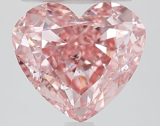 Lab-Grown Heart Diamond - 3.04 Carats, Fancy Vivid Pink Color, VS1 Clarity - Certified by IGI - Report Number: LG659414232
