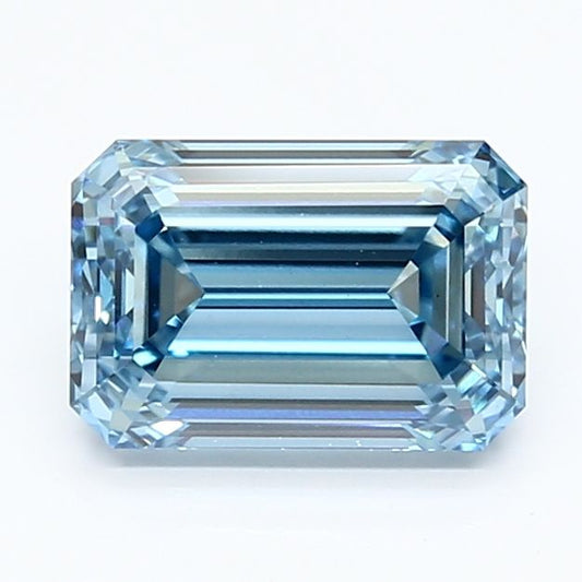 Lab-Grown Emerald Diamond - 2.01 Carats, Fancy Vivid Blue Color, VVS2 Clarity - Certified by IGI - Report Number: LG639411131