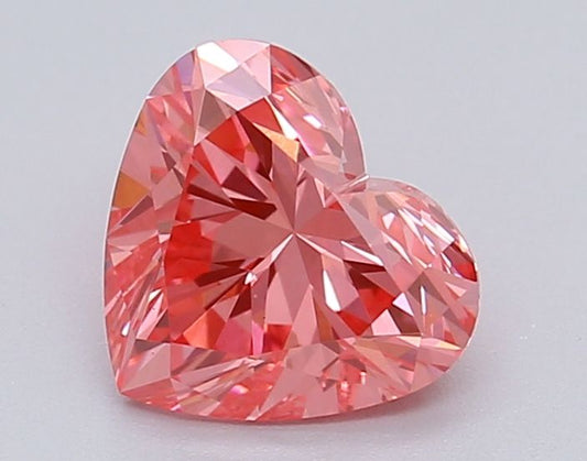 Lab-Grown Heart Diamond - 1.04 Carats, Fancy Vivid Pink Color, VS1 Clarity - Certified by IGI - Report Number: LG615366979