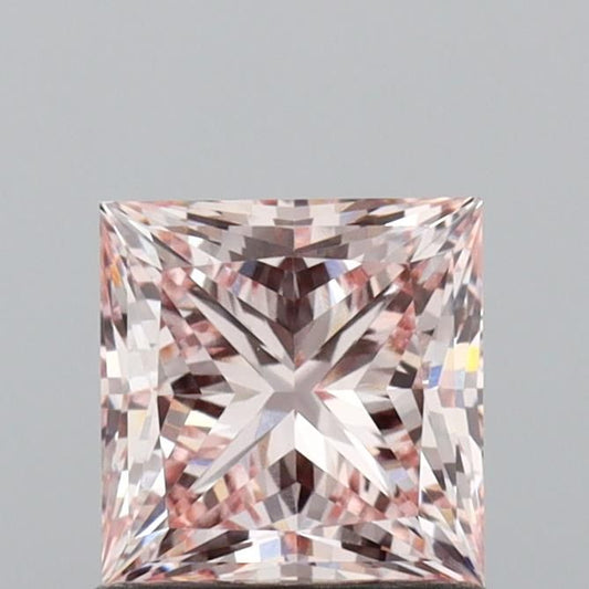 Lab-Grown Princess Diamond - 1.01 Carats, Fancy Pink Color, VS1 Clarity - Certified by IGI - Report Number: LG640443867