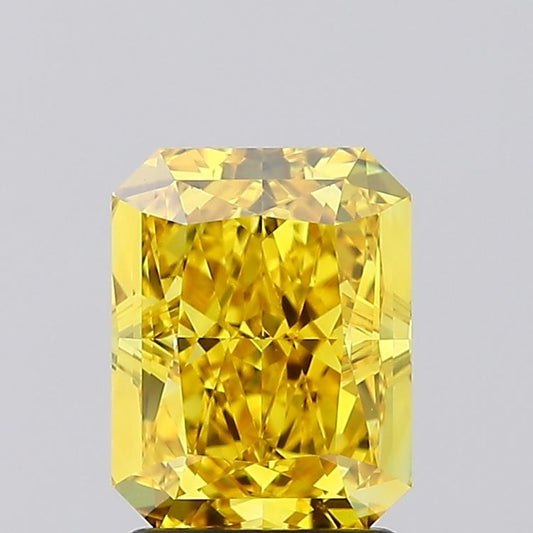 Lab-Grown Radiant Diamond - 2.47 Carats, Fancy Vivid Yellow Color, VVS2 Clarity - Certified by IGI - Report Number: LG519260316