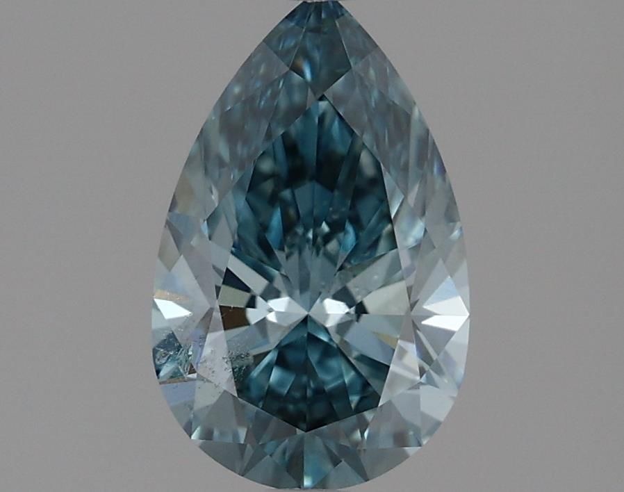 Lab-Grown Pear Diamond - 1.08 Carats, Fancy Vivid Blue Color, VS1 Clarity - Certified by IGI - Report Number: LG553232052