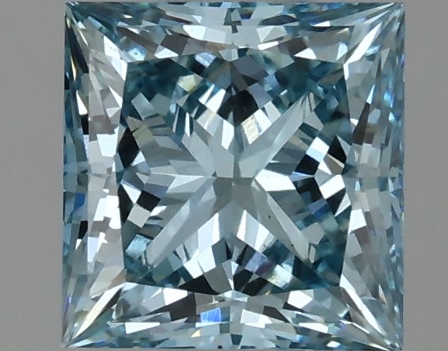Lab-Grown Princess Diamond - 1.34 Carats, Fancy Intense Blue Color, VS1 Clarity - Certified by IGI - Report Number: LG633407236