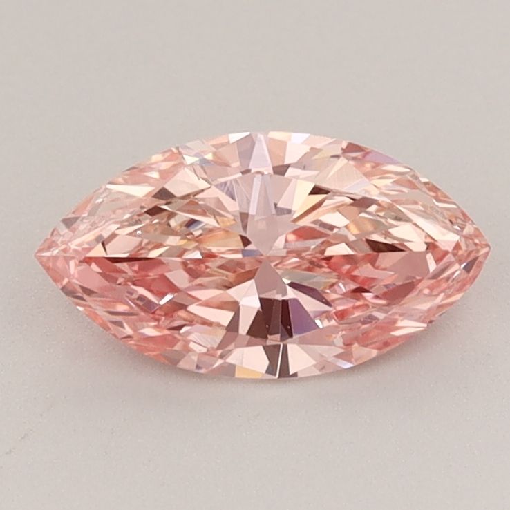 Lab-Grown Marquise Diamond - 0.64 Carats, Fancy Pink Color, VS2 Clarity - Certified by IGI - Report Number: LG582357764