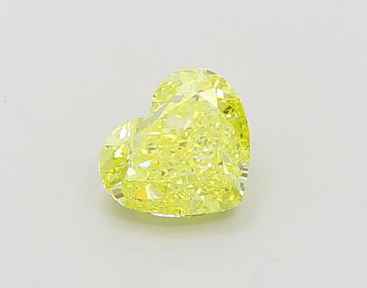 Lab-Grown Heart Diamond - 1.22 Carats, Fancy Vivid Yellow Color, VVS2 Clarity - Certified by IGI - Report Number: LG660455197