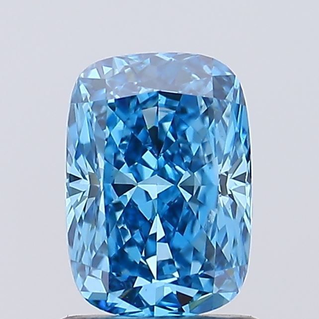 Lab-Grown Cushion Diamond - 1.24 Carats, Fancy Vivid Blue Color, VS2 Clarity - Certified by IGI - Report Number: LG642492121