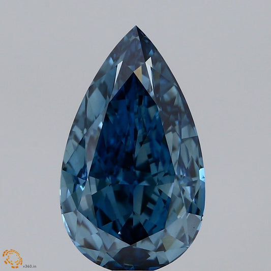 Lab-Grown Pear Diamond - 4.7 Carats, Fancy Vivid Blue Color, VS1 Clarity - Certified by IGI - Report Number: LG627424382