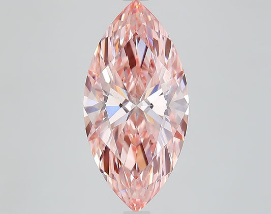 Lab-Grown Marquise Diamond - 4.06 Carats, Fancy Intense Pink Color, VS1 Clarity - Certified by IGI - Report Number: LG650494279