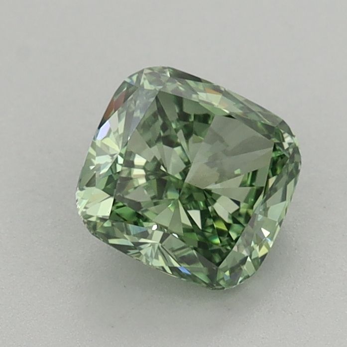 Lab-Grown Cushion Diamond - 1.0 Carats, Fancy Vivid Green Color, VVS2 Clarity - Certified by IGI - Report Number: LG662408746